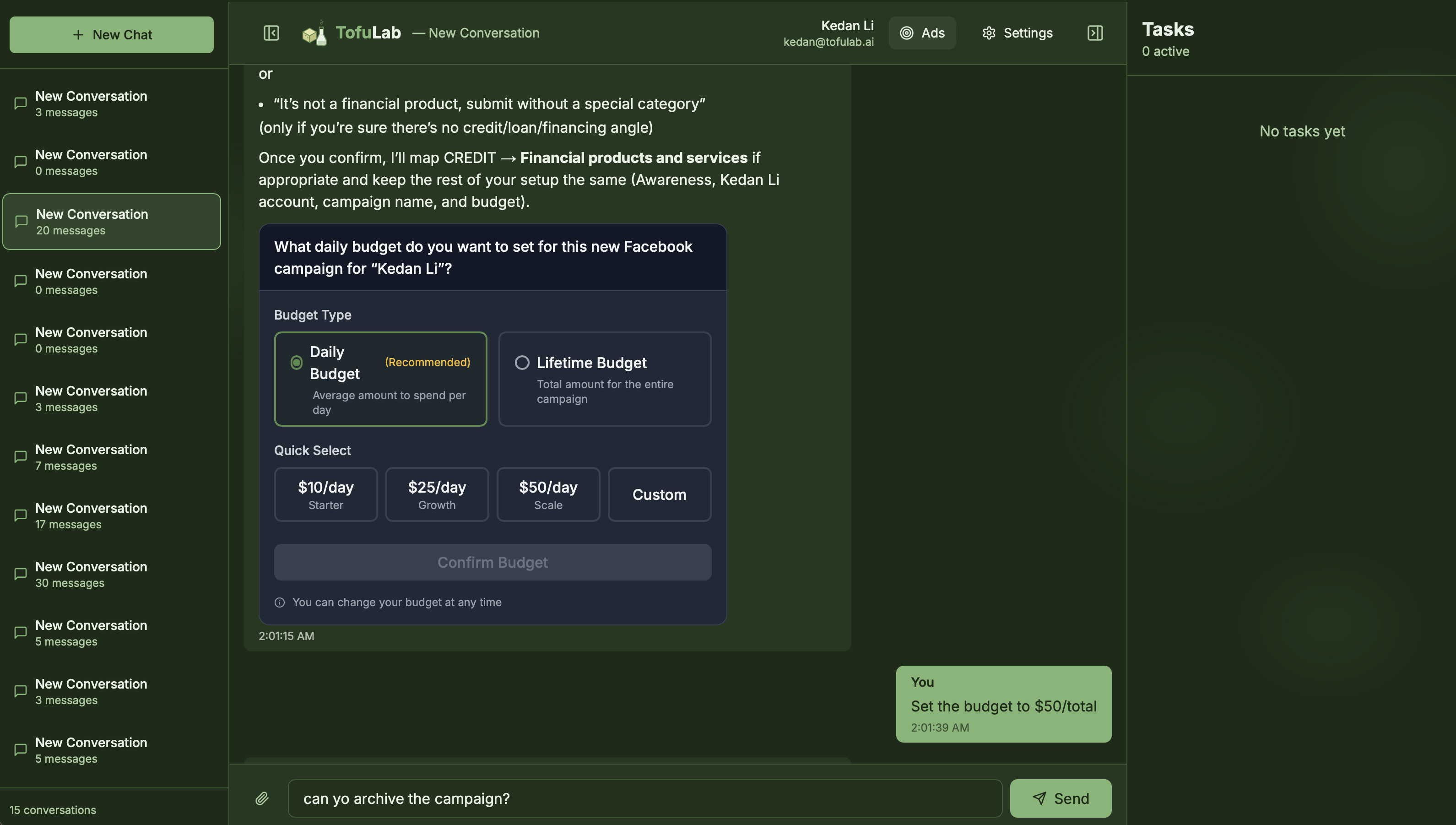TofuLab AI Marketing Assistant